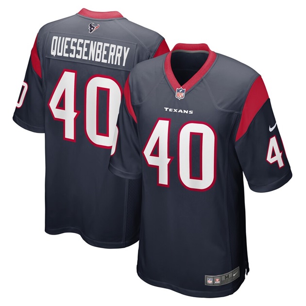 mens nike paul quessenberry navy houston texans game player jersey